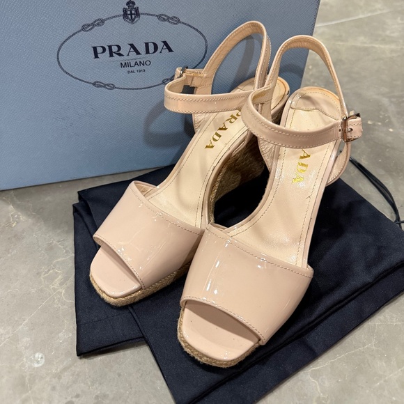 Prada Espadrille Wedge Sandals, Size 36.5 - Picture 6 of 11